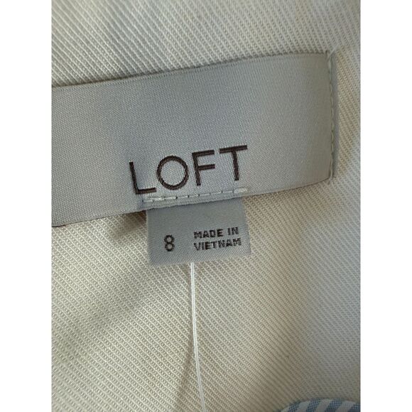 LOFT Women's Fluid Modern Blazer Ivory Cream Lyocell Polyester Linen Size 8 - Picture 4 of 11